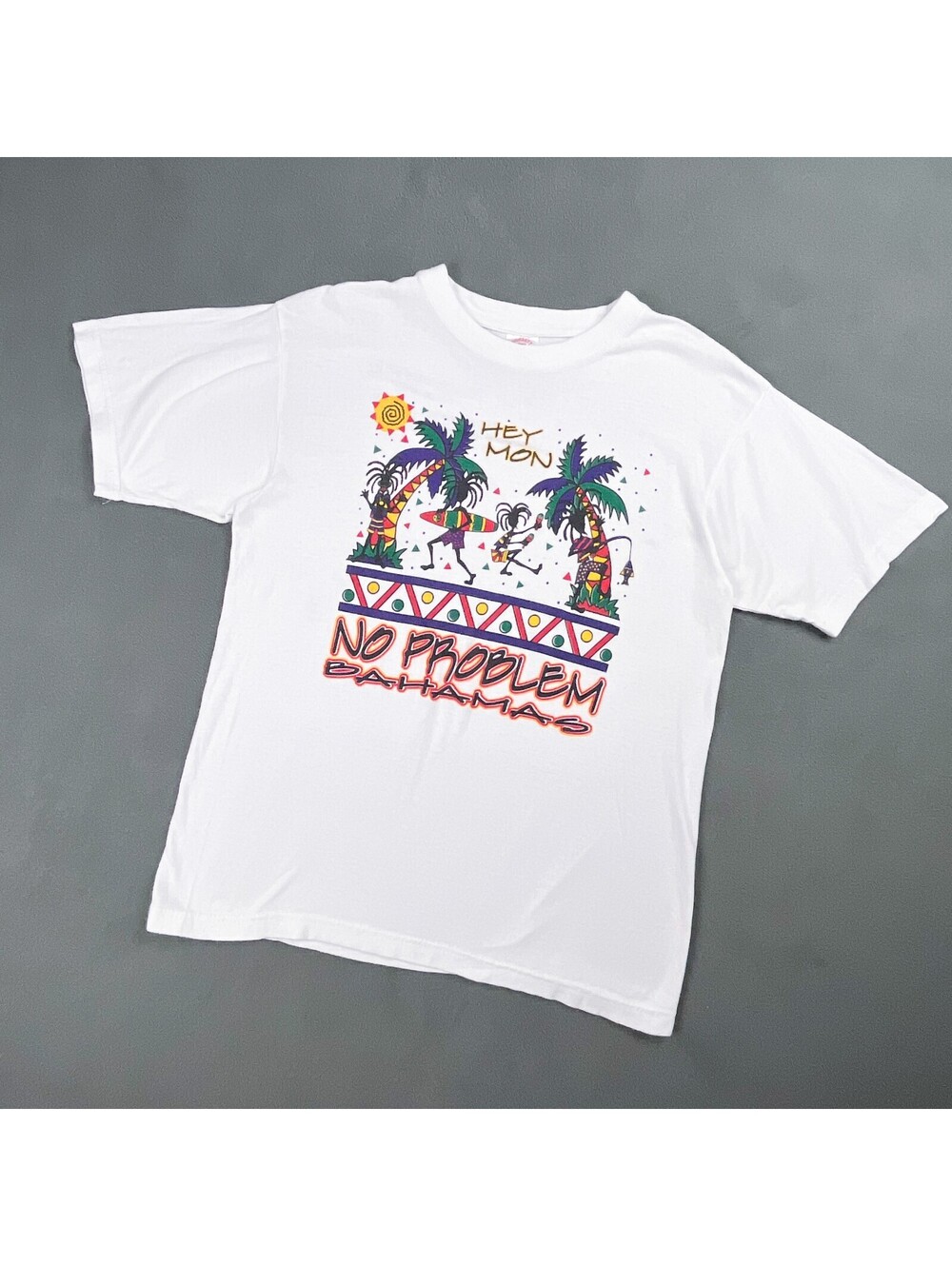 Vintage Graphic T-Shirt, Bahama's Travel Tee 'No Problem Mon'